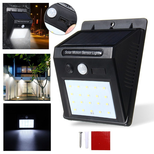 2018 Hot 20 LED Solar Power Spot Light Motion Sensor Outdoor Garden Wall Light Security Lamp Gutter