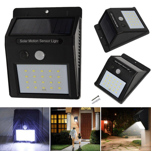 20 LED Solar Power Spot Light Human Sensor Wall Light Outdoor Waterproof Garden Garden Lights Lighting Street Lights