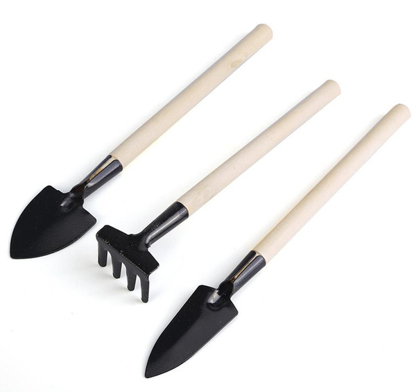 3Pcs/Set Children Mini Compact Plant Garden Hand Wood Tool Kit, Spade Shovel Rake For Gardener wn076