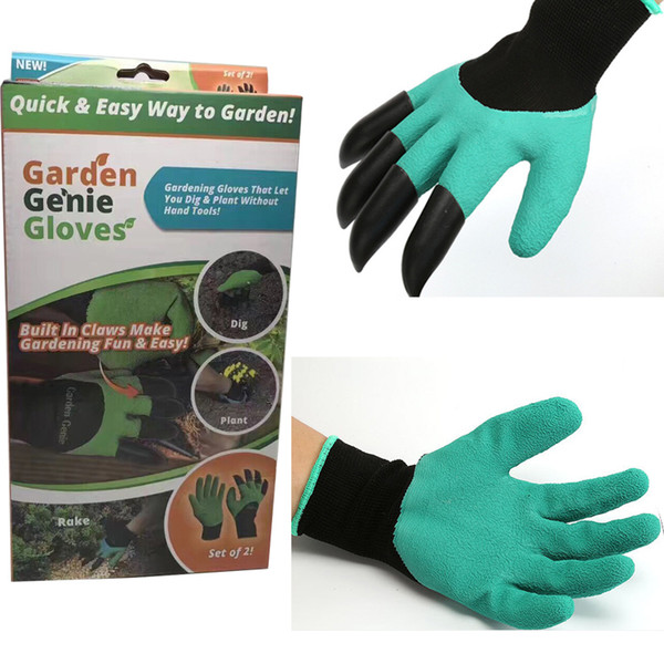 2017 Rubber+Polyester Builders Garden Work Genie Latex Gloves with 4 Claws Quick & easy way to Garden Digging & Planting