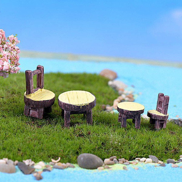 2Pcs/lot Desk Chair DIY Resin Fairy Garden Craft Decoration Miniature Micro Gnome Terrarium Gift