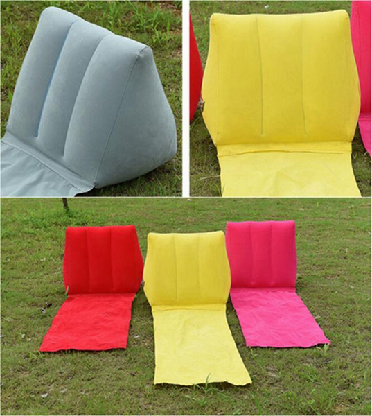 Inflatable Garden Lawn Pad PVC Flocking Inflatable Triangle Pillow Cushions Pads Outdoor Meadow Beach Mat 5 Colors YW136