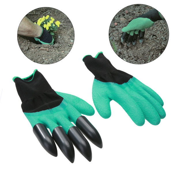 Garden gloves With Claws 4 ABS Plastic Garden Genie Rubber Gloves Quick Easy to Dig and Plant For Digging Planting