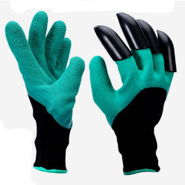 Garden Gloves with Fingertips Plastic Claws Green Dig Plant Insulation Pruning Gloves Garden Waterproof Digging Insulation Tool