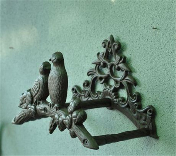 Cast Iron Birds on Tree Hose Pipe Reel Rope Holder Garden Hose Hanger Rack for Yard Patio Lawn Wall Mounted Hose Organizer Brown Antique