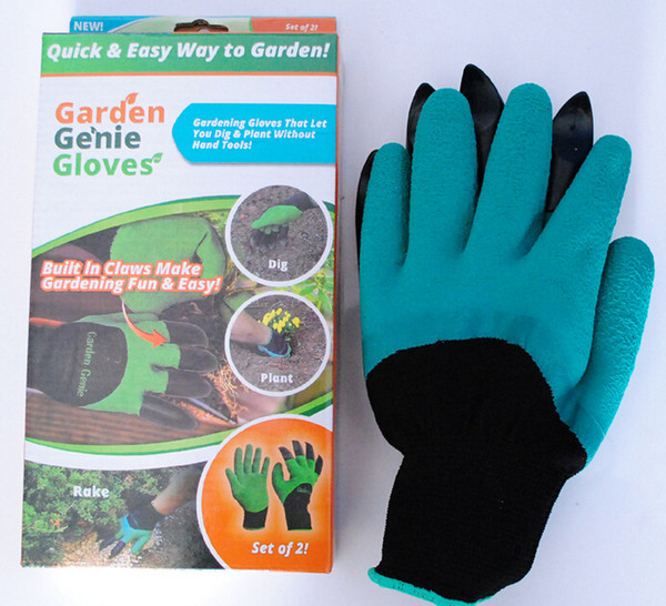 Garden Genie Gloves With Fingertips Claws Green Dig and Plant Safe Pruning Gloves Garden Waterproof Digging Gloves