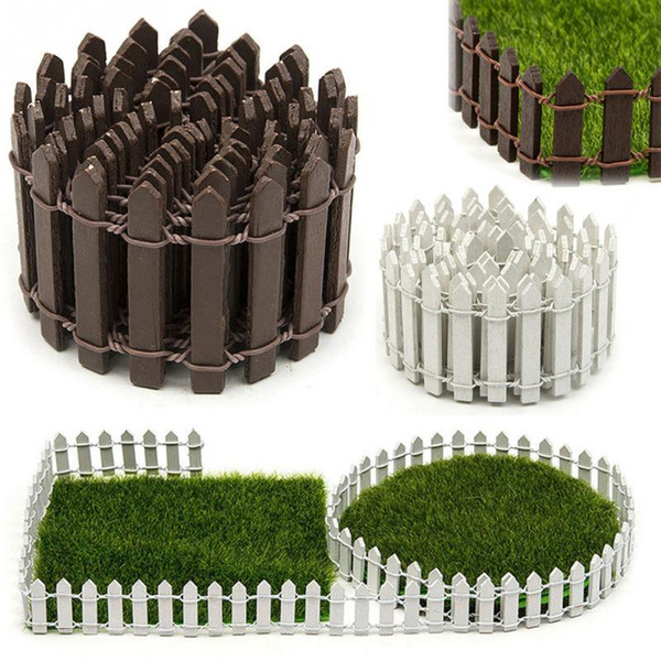 100*5cm/100*3cm Miniature Small Wood Fencing DIY Fairy Garden Micro Dollhouse Gates Decor Ornament White/Coffee Colors