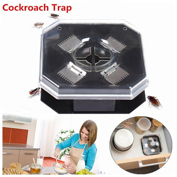 est Control Products Traps Reusable Plastic Cockroach Trap Non-Toxic Eco Blue Color Cockroach Bug Roach Motel Catcher Catch Insect Pest K...