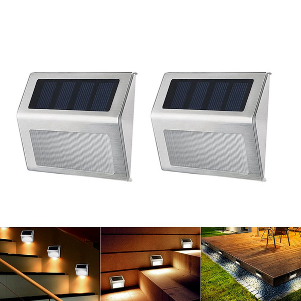 Solar Step Deck Lights LED Light Wall Mount Garden Path Lamp Stair Lights Outdoor Yard Garden Pathway Waterproof Light OOA3133