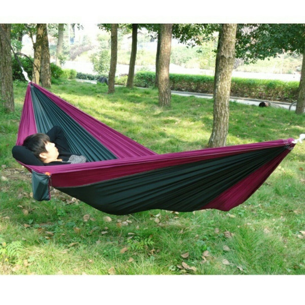 Portable Outdoor Traveling Camping Parachute Nylon Fabric Hammock for Two Person Strong bearing capacity Ventilation Beautiful and practical