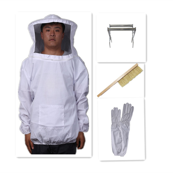 Honey Bee Suit, Bee Glove Stainless Steel Hive Frame Bristle Bee Sweeper Honey Shaker Kit Gardener's Supply