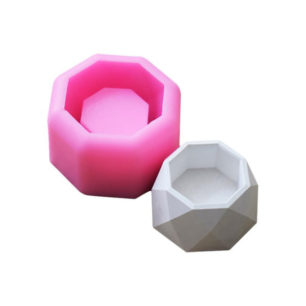 Silicone Mold Creative Geometric Polygonal Concrete Flower Pot Vase Mould Office Decoration DIY Clay Cementsilica Silicone Mold