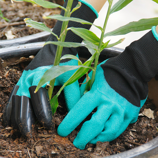 1 Pair Garden Gloves Digging Planting 4 ABS Plastic Claws Gardening Gloves Tool