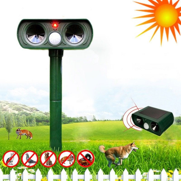 Waterproof Solar Powered-Motion Activated Animal Repeller echargeable Ultrasonic Repeller Repellent Bird Anima Gardent Product GGA391 10PCS