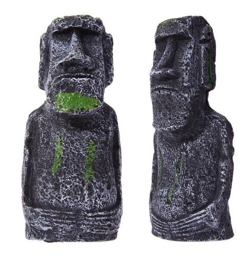 Resin Artificial Aquarium Easter Island Statue Decoration Underwater Landscaping Craft Ornaments For Fish Tank Decor