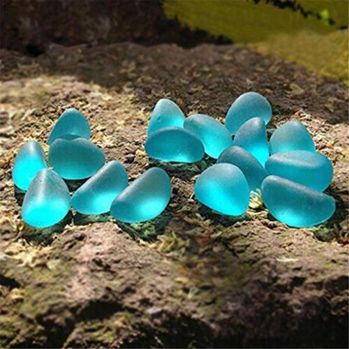 500g 10Pcs Glow in the Dark Pebbles Artificial Stone Walkway Aquarium Decoration for Fish Tank