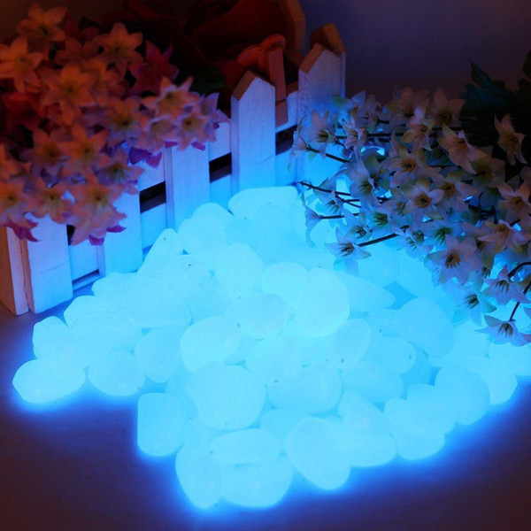 100 Piece Newest Home Decorative Pebbles Glow in the Dark Stones Home Garden Walkway Aquarium Fish Tank