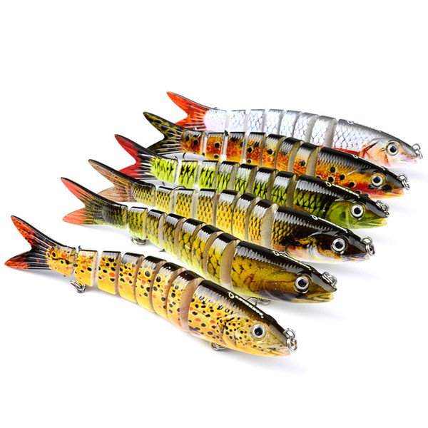 13cm 19g Fishing Lure 3D Eyes 7-Segment Lifelike Fishing Hard Lure Crankbait Hard Bait Artificial Lures - Fishing Accessories