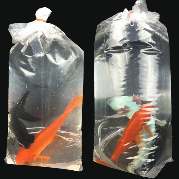 100pcs/lot Aquarium Transportation Fish Bag Square Bottom 4 Corners Stand Up Leak Proof Carry Transporting Plastic Bag 20*45cm