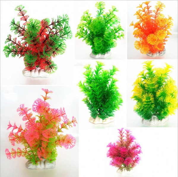 10Pcs/lot Hot sale Artificial Green Colorful Underwater Plant Fish Tank Aquarium Decoration Oranment Decorative Plant