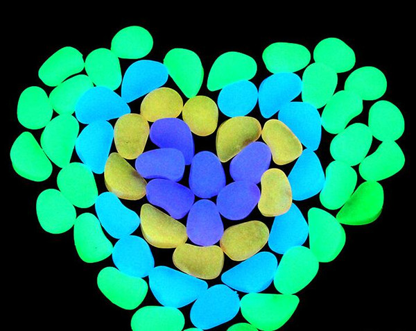 100pcs Nice Glow in the Dark Stones Pebbles Fish Tank Aquarium Home Garden Decor