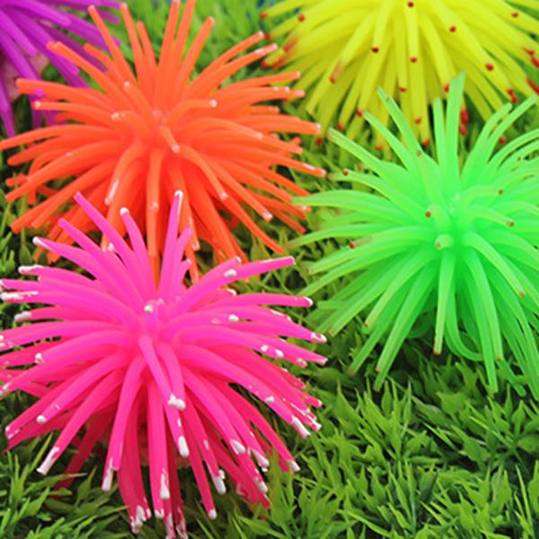 Silicone Resin Luminous Sea Anemone Aquarium Simulation Coral Sea Urchins E00689