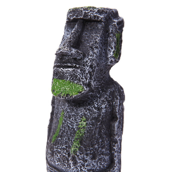 Resin Artificial Aquarium Easter Island Statue Decoration Underwater Landscaping Craft Ornaments For Fish Tank Decor