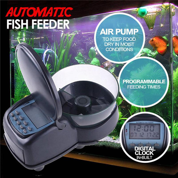 Professional Automatic Fish Feeder Alarm Food Dispenser Digital Clock Fish Programmable Feeding Aquarium Tank Timer