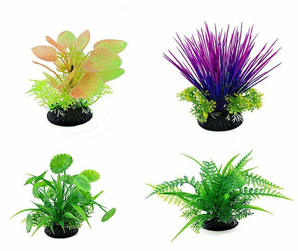 Small water grass Fish tank landscaping simulation small plastic pseudo-aquatic plants with scenic rockery scenery new aquarium decoration