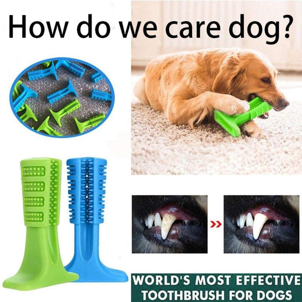 Pet dog molar stick dog bite toy pet chew toy puppy natural silicone safe pet oral care suitable for dog clean teeth bite clean