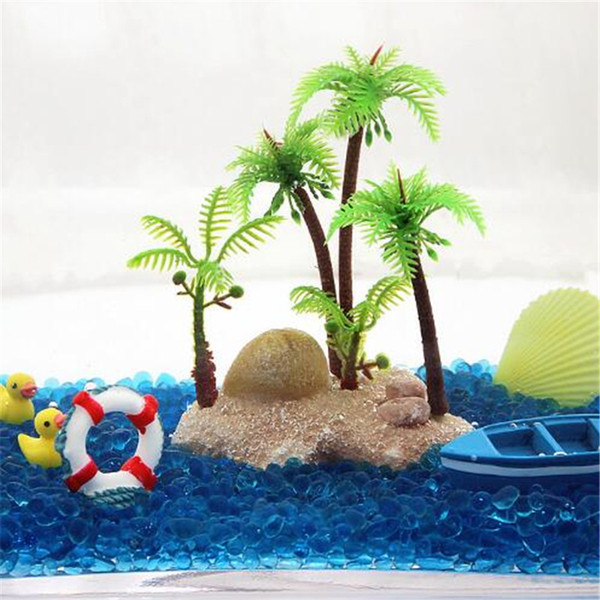 Mini Coconut Tree Plastic Simulation Aquarium Green Fake Water plants Fish Tank Aquarium Plants Aquarium Supply Fish Supplies