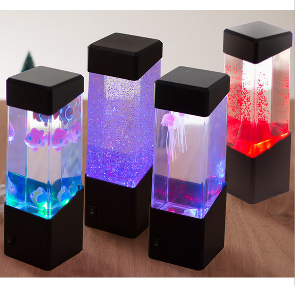 The lamp lights flash lamp volcano jelly fish Nightlight electronic jellyfish aquarium healing jellyfish Nightlight