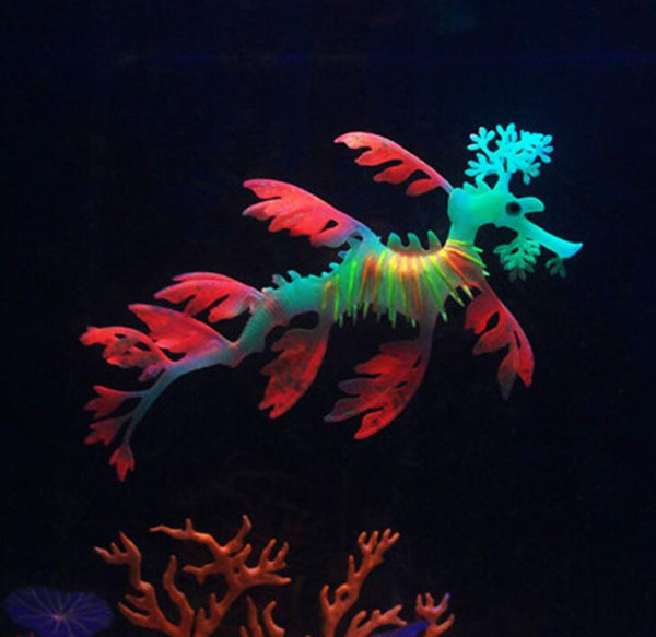 3Pcs Home Decorations Aquarium Sea Dragon Glowing Artificial Silicone Fish Tank Decor Aquarium Decoration Ornament Hot Sale