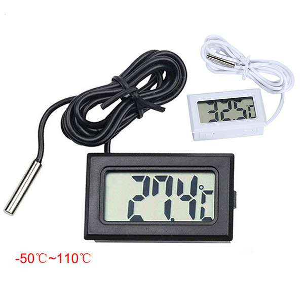 -50 to 110 Digital Thermometer Mini LCD Display Freezer Coolers Aquarium Chillers Mini 1M Probe Instrument