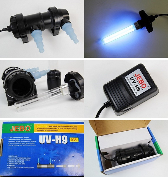 Wholesale-JEBO 5W~36W Wattage UV Sterilizer Lamp Light Ultraviolet Filter Clarifier Water Cleaner For Aquarium Pond Coral Koi Fish Tank