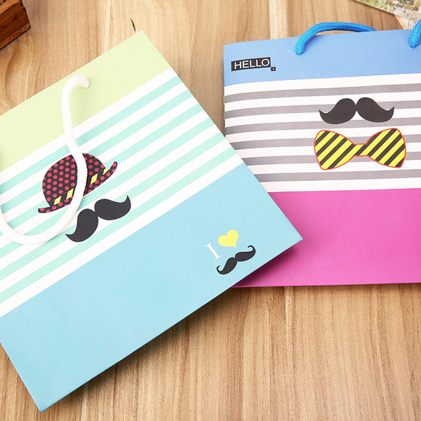 [In] hello interval expression bag beard birthday gift bag Favor bags beard cartoon paper bags