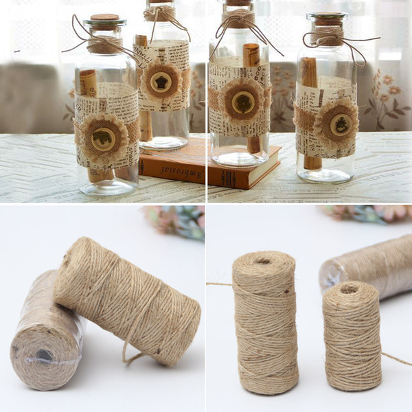 100 Yard Natural Hemp Rope DIY Party Wedding Gift Wrapping Cords Photos Wall Jute Ropes Thread Scrapbooking Florists Craft Decor