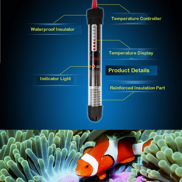 25W Submersible Heater Heating Rod for Aquarium Glass Fish Tank Temperature Adjustment 220-240V Aquariums Accessories