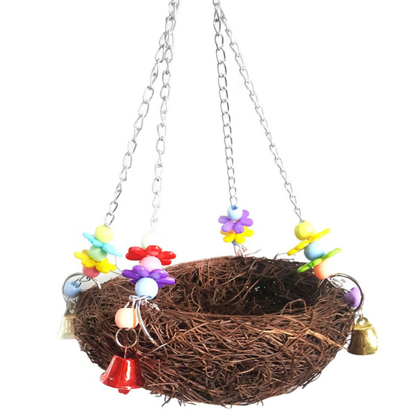 Bird\'s Nest Toys For Birds Handcraft Parrots To Play Bite Climb Bird Swing Toys For Pet