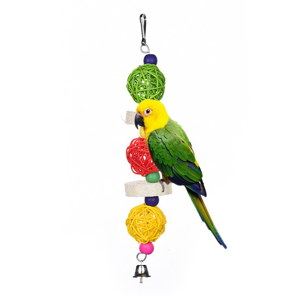 Bird Toys Multi-colored Pet Supplies Rattan Balls With Bells Pet Toys For Parrot