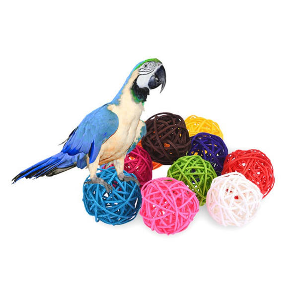 Pet Bird Cage Accessories Parrot Bird Toys Colorful Rattan Small Pet Articles In The Swing Toy Random Color For Parrots