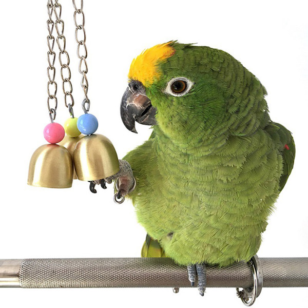 Cage Accessories For Parrots Bells Swing Acrylic Nibbling Bird Toys Soft Nice Voice Toy For Bird