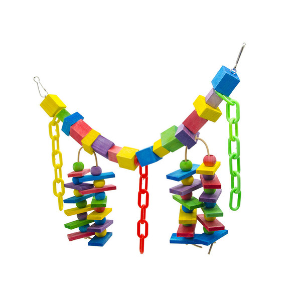 In Large Parrot Toys Gnaw Toys Colour Wood Plastic Chain Soft Bridge Amazon Cross Border Pets Articles