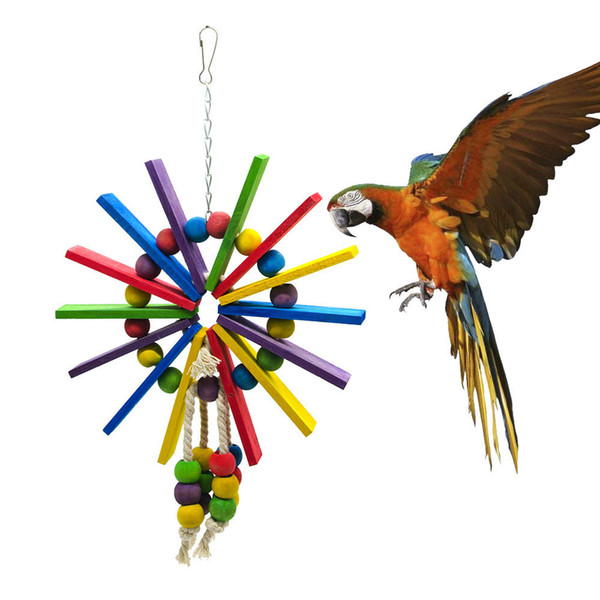 Parrot Toys Bird Toys Amazon Ferris Wheel Nibbling Of Cotton Rope Wood Toys Cross Border For