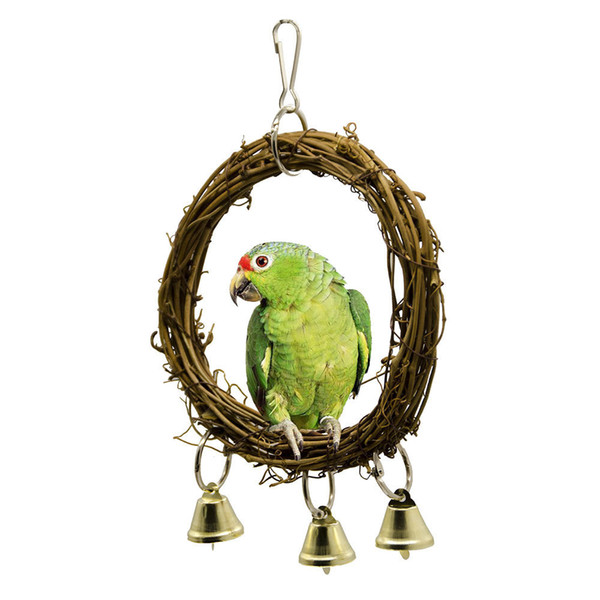 Middle And Small Size Parrot Toys Small Bell Gnaw Rattan Plaited Articles Amazon Cross Border Pets Necessary Swing Station