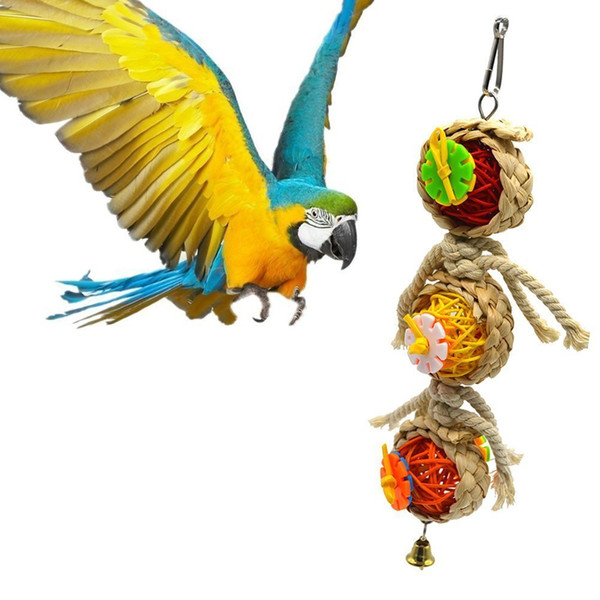 Parrot Articles Pets Birds Toys Gnaw Toys Sepaktakraw Corn Leaf Twist String Tearing Toys 69g