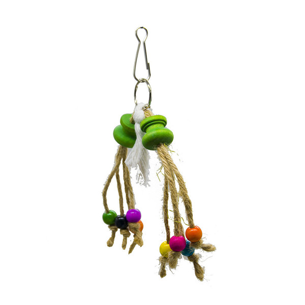 Parrot Toys Bird Toys Hemp Rope Colorful Beads Middle And Small Size Parrot Toys Hanging String Biting String Hanging String