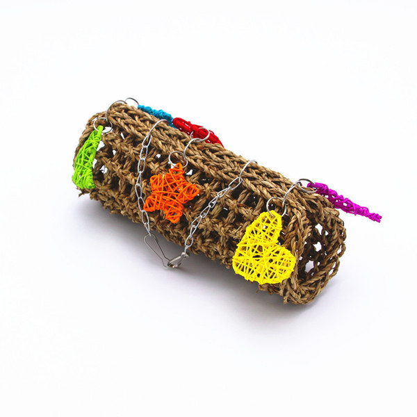 Parrot Tunnel Natural Straw Plaited Article Parrot Hammock Toys Swing Ash Parrot To Climb Toys Gnaw Toys