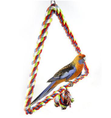 Colour Bird Inhabit To Climb Beak Grinding Toys Triangle Cotton Rope Swing Small Tuba cage cockatiel Parrot toy chicken