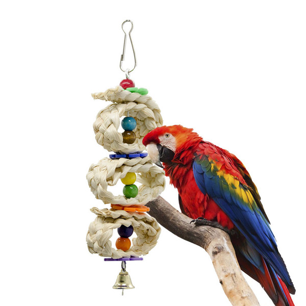 Amazon New Pattern Parrot Articles Pets Birds Toys Bite Bite Sepaktakraw Hemp Flowers String Corn Flakes Skin